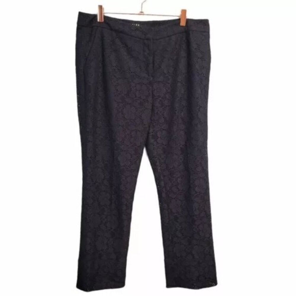 Alex Marie | Lace Floral Dress Slacks Trouser Pants Navy Blue